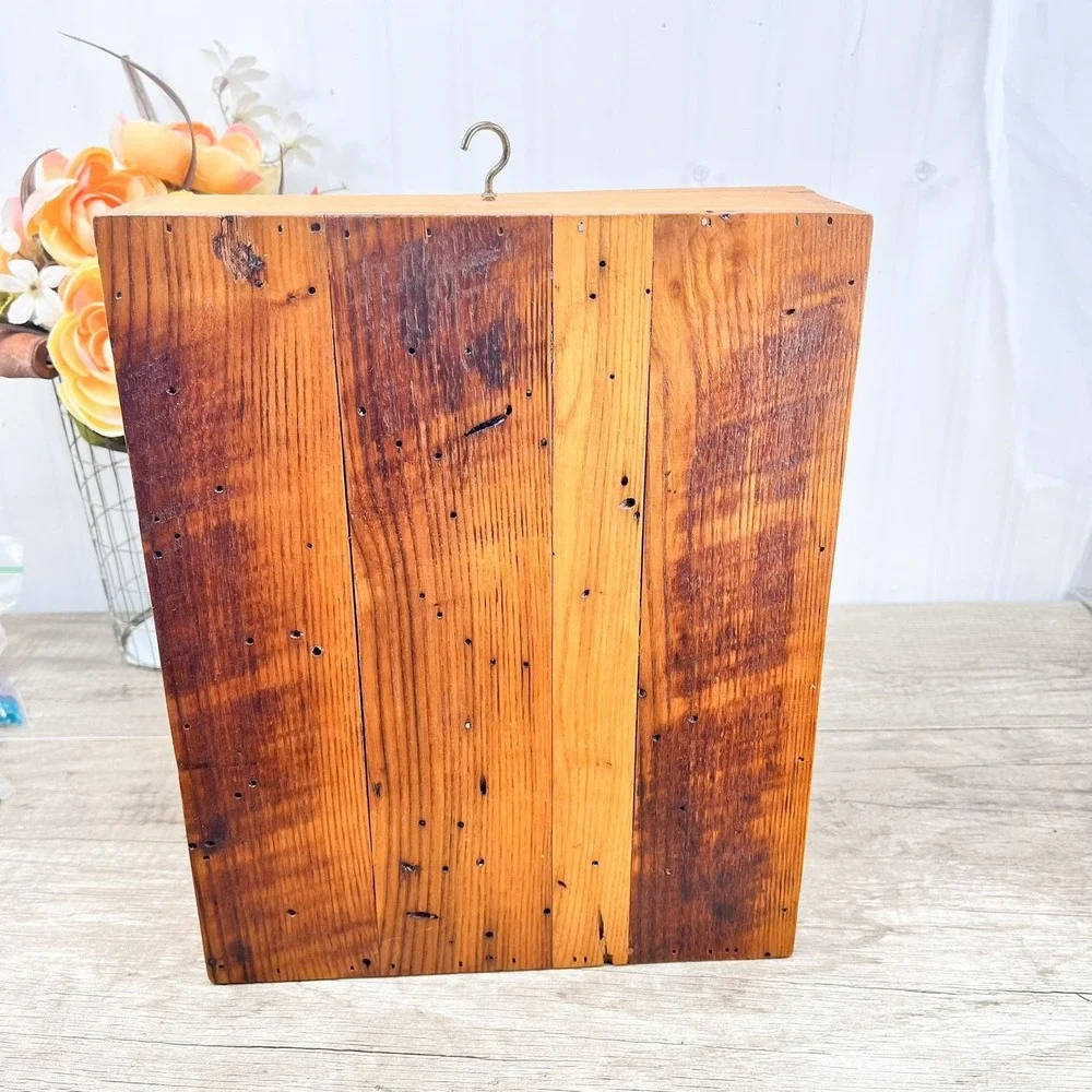 Vintage Natural Wood Curio Cabinet with Glass Door‎
